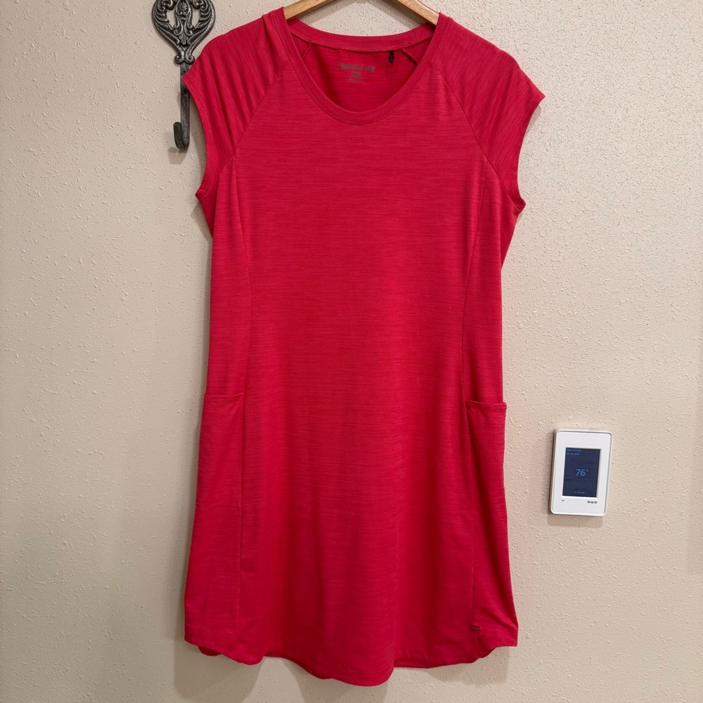 Toad & Co Tech Tomboy Short Sleeve Midi Pocket Dress L